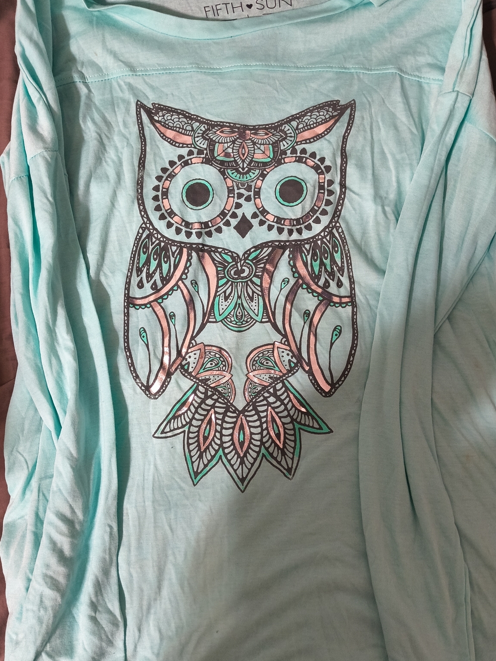Fifth Sun Mint Owl Graphic Tee